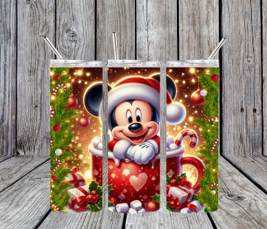 mouse in a cup Christmas tumbler