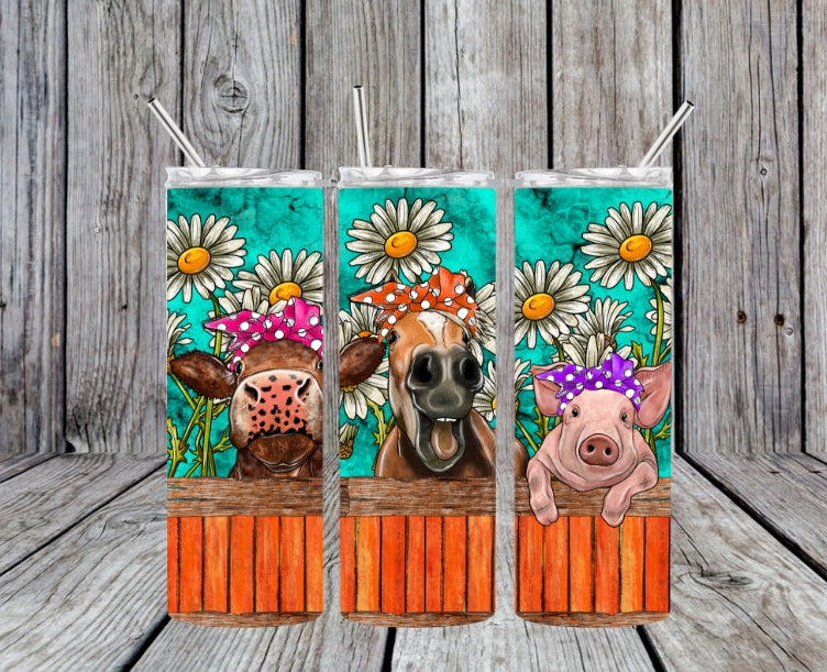 ANIMALS ON FENCE