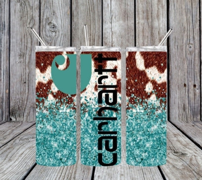 teal Carhart 20 oz tumbler