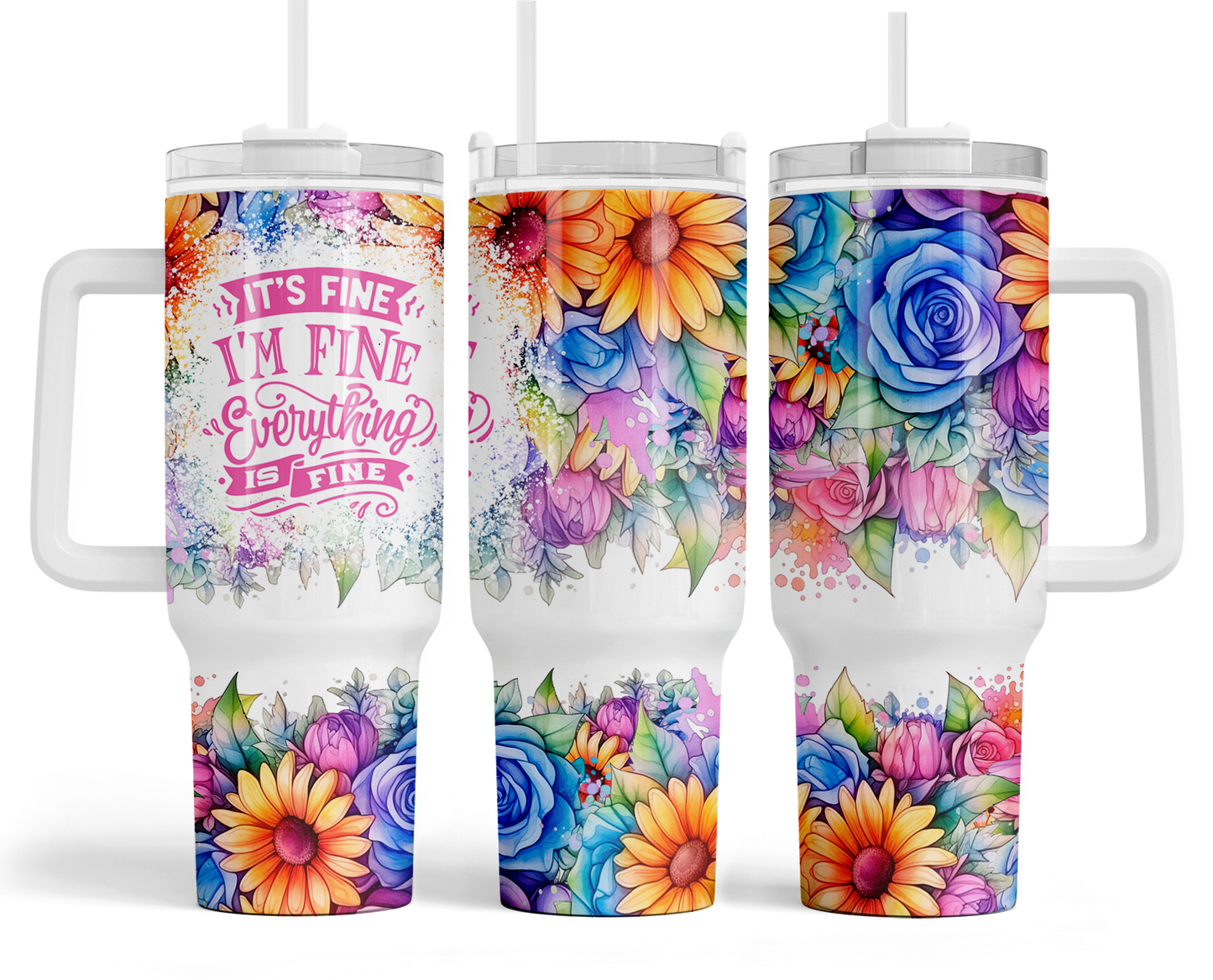 40 oz its fine flower tumbler