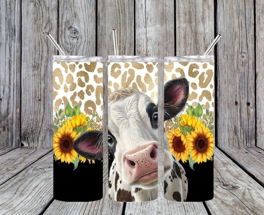 cow with gold cheetah print