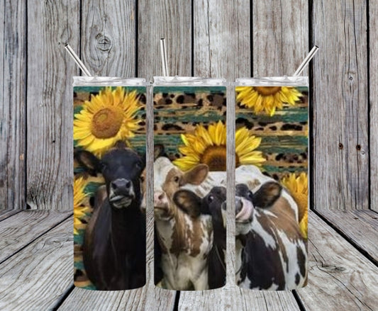 3 COWS WITH SUNFLOWERS