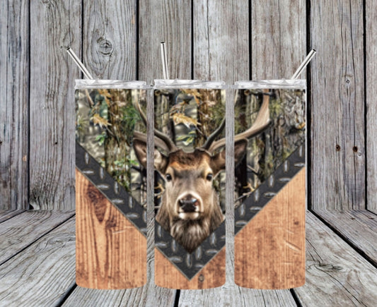 deer with wood and camo
