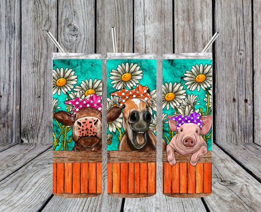 ANIMALS ON FENCE