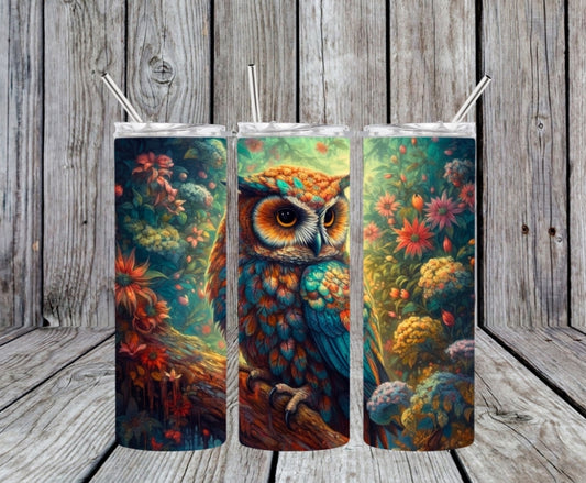 OWL WITH FLOWERS
