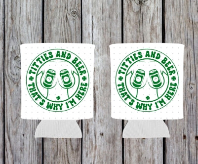green beer can koozie