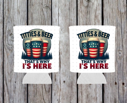 patriotic beer can koozie