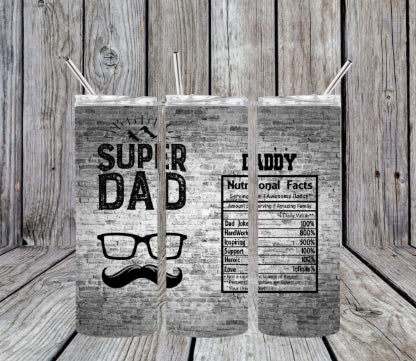 grey super dad tumbler